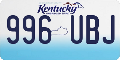 KY license plate 996UBJ