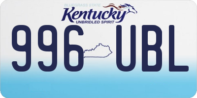 KY license plate 996UBL