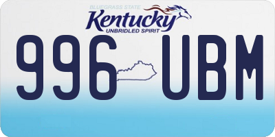 KY license plate 996UBM
