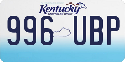 KY license plate 996UBP