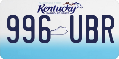 KY license plate 996UBR