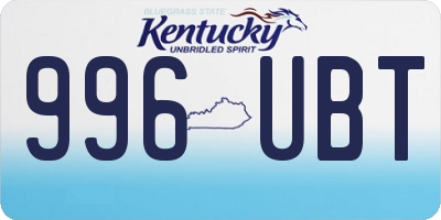 KY license plate 996UBT