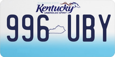 KY license plate 996UBY