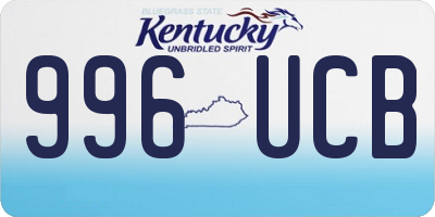 KY license plate 996UCB