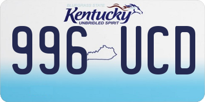 KY license plate 996UCD