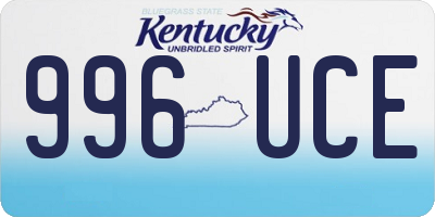 KY license plate 996UCE