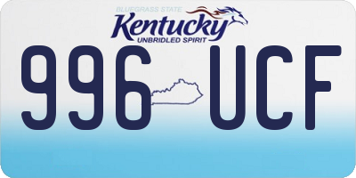 KY license plate 996UCF