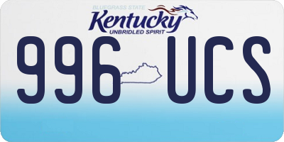 KY license plate 996UCS