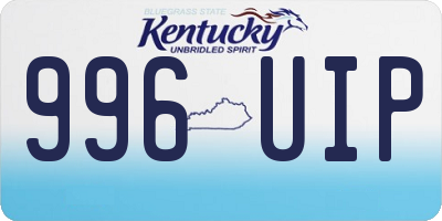 KY license plate 996UIP