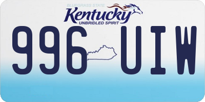 KY license plate 996UIW