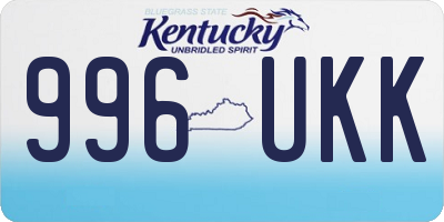 KY license plate 996UKK