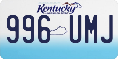 KY license plate 996UMJ