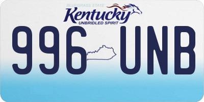 KY license plate 996UNB