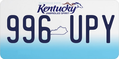KY license plate 996UPY