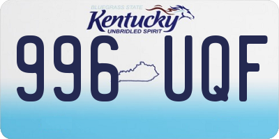 KY license plate 996UQF