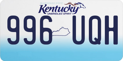 KY license plate 996UQH