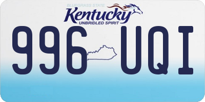KY license plate 996UQI