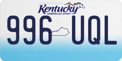 KY license plate 996UQL