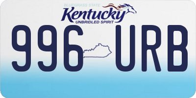 KY license plate 996URB