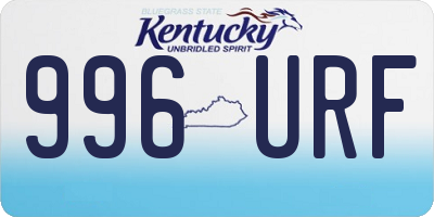 KY license plate 996URF