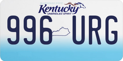 KY license plate 996URG