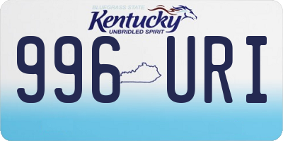 KY license plate 996URI