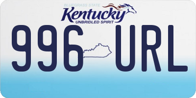 KY license plate 996URL
