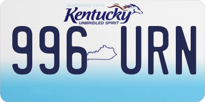 KY license plate 996URN