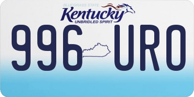 KY license plate 996URO