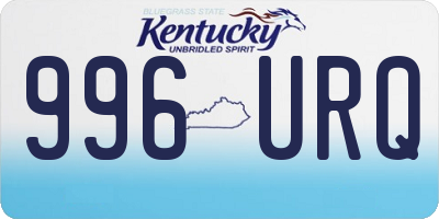KY license plate 996URQ