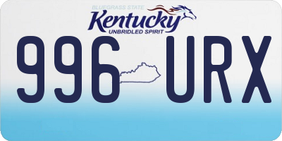 KY license plate 996URX