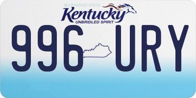KY license plate 996URY