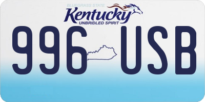 KY license plate 996USB