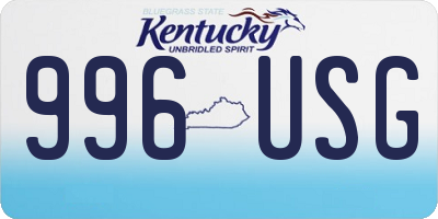 KY license plate 996USG