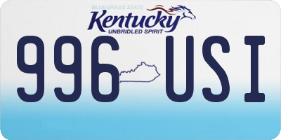 KY license plate 996USI