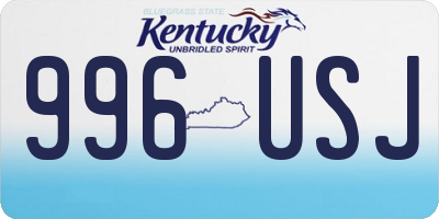 KY license plate 996USJ