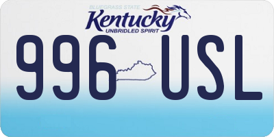 KY license plate 996USL