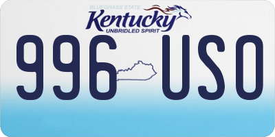 KY license plate 996USO
