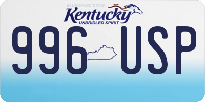 KY license plate 996USP