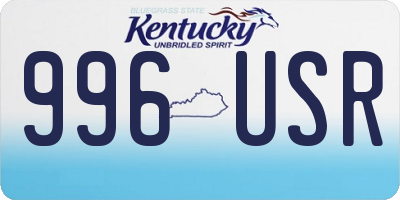 KY license plate 996USR