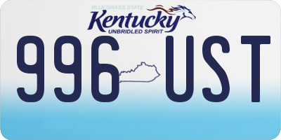KY license plate 996UST