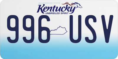 KY license plate 996USV