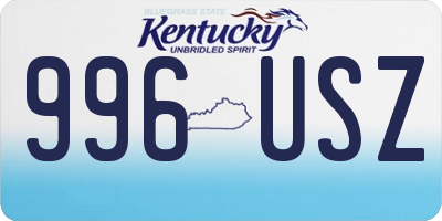 KY license plate 996USZ