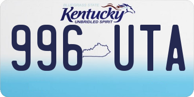 KY license plate 996UTA