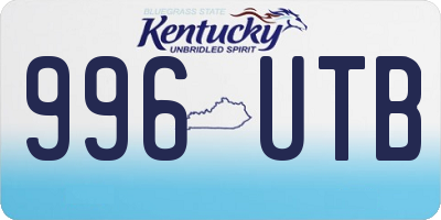 KY license plate 996UTB