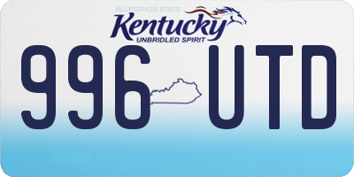KY license plate 996UTD