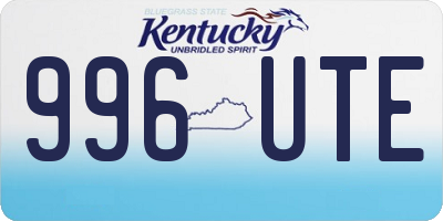 KY license plate 996UTE