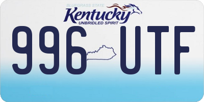 KY license plate 996UTF