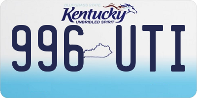 KY license plate 996UTI