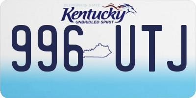 KY license plate 996UTJ